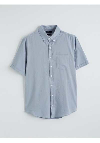 Lcwaıkıkı Classic Mavi Regular Fit Armürlü Erkek Gömlek