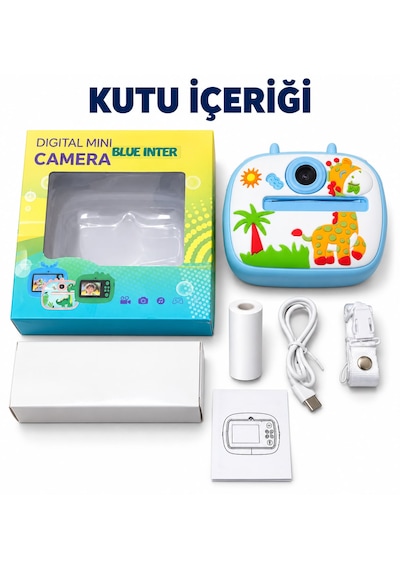 Cmr90 Çocuk Dijital Mini Kamera 1080p Hd 2.0 İnç Ekran Fotorğraf Video Oyun Müzik Usb Şarj Termal Resim Kağıt Baskılı Yazıcı Kamera Video Makinesi Print Kamera