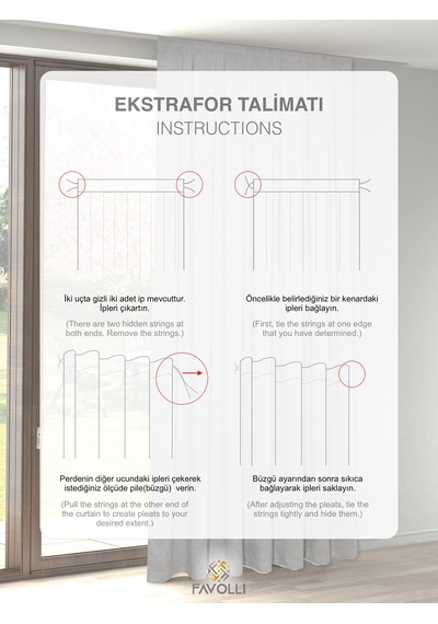 Br Favolli Kadife Dokulu Ekru Ada Fon Perde Ekstrafor Büzgülü Dream Series Ekru