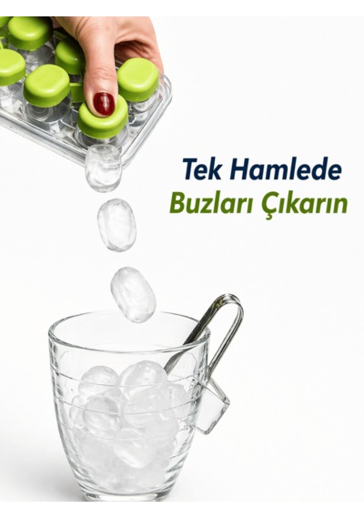 Beylini 3'lü Set Buz Kalıbı Kapaklı 12 Bölmeli Kolay Doldurulabilir Yapışmaz Basitçe Çıkarılır Bas Çıkar Çok Renkli