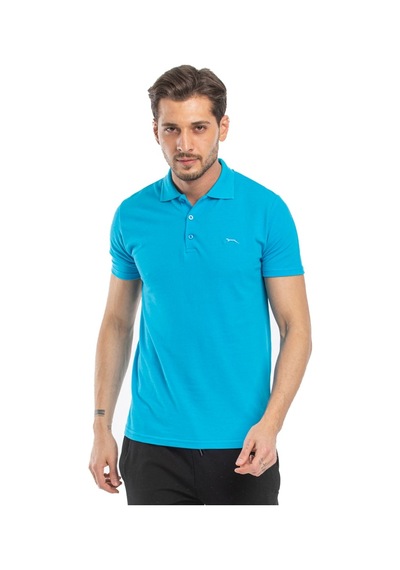 Slazenger SOHO I Erkek Polo Yaka Turkuaz Tişört