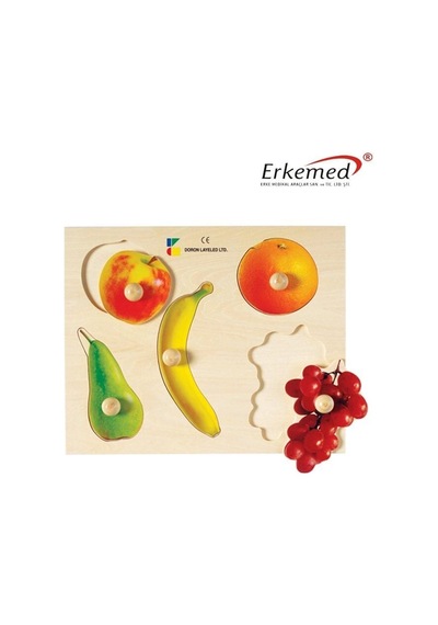 Meyve Figürlü Ahşap Çocuk Zeka Geliştirici Puzzle