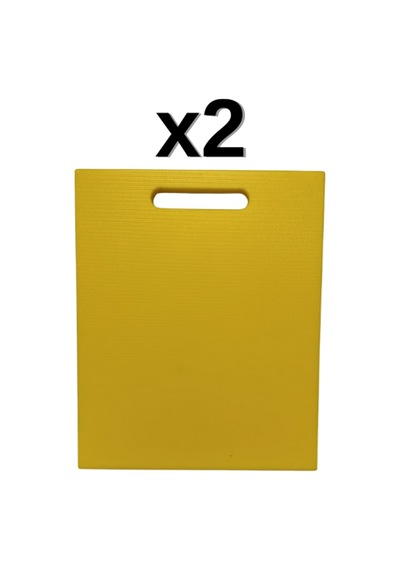 2'li Türkay 32.5x26.5x1 Cm Saplı Polietilen Kesme Tahtası Kesim Levhası Sarı 1138