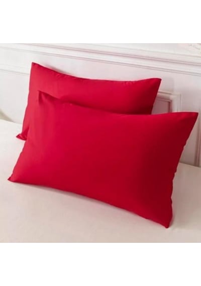 50x70cm 2adet %100 Cotton Yastık Kılıfı Kırmızı