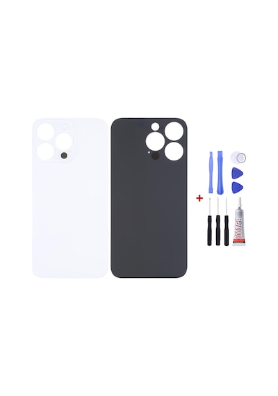 Apple Uyumlu iPhone 14 Pro Max Beyaz Arka Cam Kapak Pil Kapağı Tamir Set B7000 Set Beyaz
