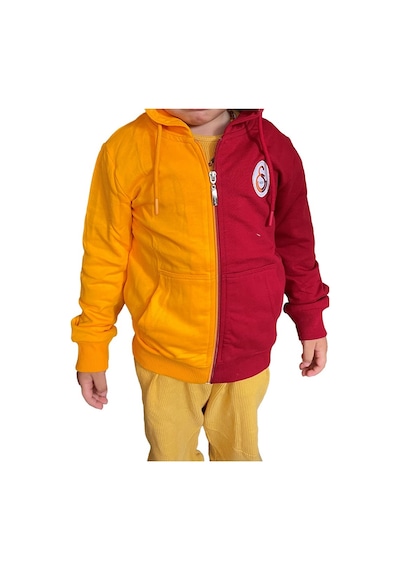 Galatasaray Lisanslı Sarı Kırmızı Kapşonlu Fermuarlı Çocuk Sweat 001