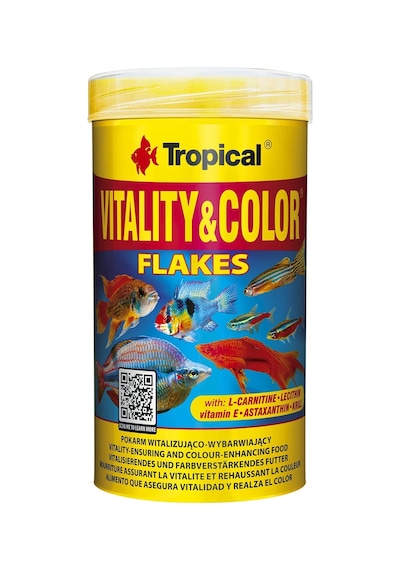 Vitality Color Flakes Tropikal Balıklar İçin Renklendirici Pul Balık Yemi 250 Ml 50gr