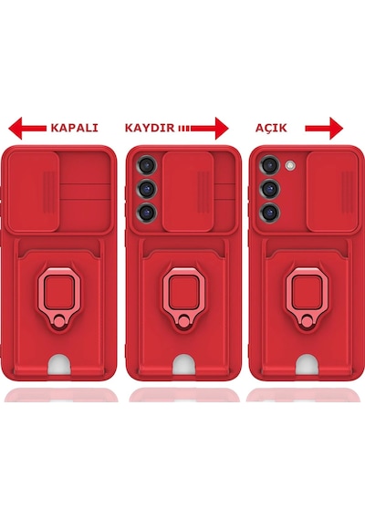 Ilkeshop Newface Samsung Galaxy Uyumlu S23 Plus Kılıf Zuma Kartvizitli Yüzüklü Silikon - Lila