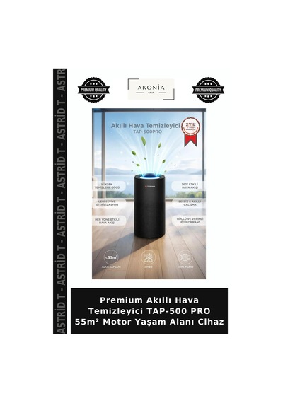 Premium Akıllı Hava Temizleyici Tap-500 Pro 55m² Motor Yaşam Alanı Cihaz