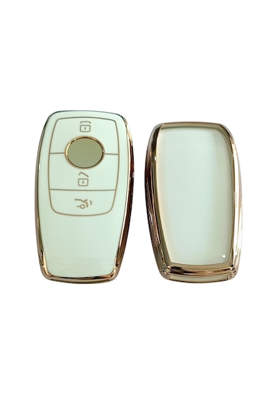 Mercedes B C E Sınıfı C180 C200 Glc Cla Cle Amg Gls Gla Uyumlu Kumanda Anahtar Kılıfı Beyaz Gold