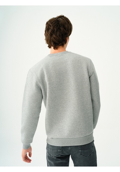 Regular Fit Erkek Sweatshirt Gri Melanj