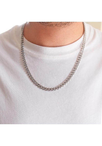 Ferizz 316l Çelik Samanyolu Unisex Zincir Kolye 60 Cm Zn-295 Beyaz
