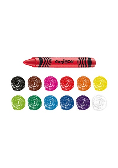 4 Adet Carioca Wax Yıkanabilir Pastel Boya 12li