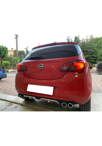 Opel Corsa E Siyah Difüzör 4 Krom Egzoz Görünümlü Difizör Arka Ek Body Kit