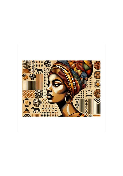 Renkli Afrika Kadını Mdf Poster