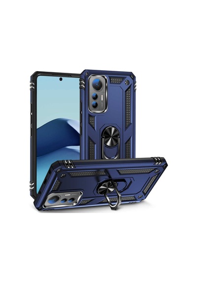 Xiaomi Mi 12 Lite Kılıf Tank Zırh Yüzüklü Mıknatıslı Standlı Kapak Vega