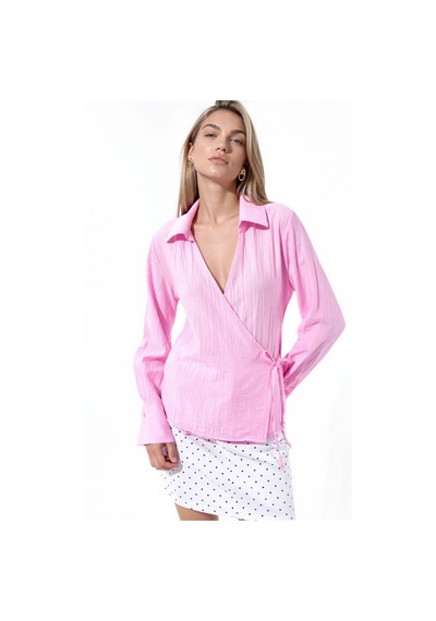 Hiccup Busem Kadın Polyester Gömlek Pembe