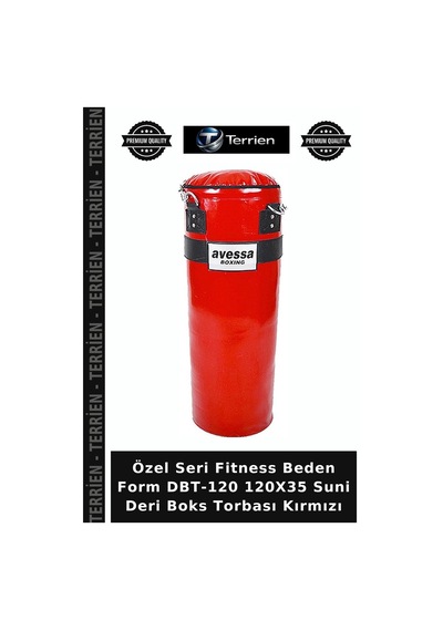 Özel Seri Fitness Beden Form Dbt-120 120x35 Suni Deri Boks Torbası Kırmızı