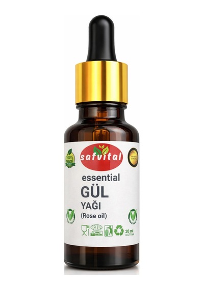 Safvital Gül Yağı 20 Ml Aromatik Bakım Yağı Cilt Saç Ve Aromaterapi İçin Kalıcı Zarif Koku