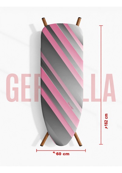 Hediyeli Sweety Battal Boy Xxl Beden 60x162 Cm Ütü Masası Kılıfı Pembe-gri