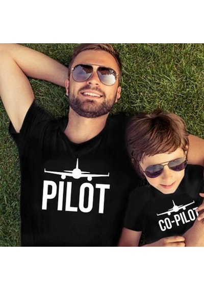 Erkek Çocuk Veya Baba T-Shirt - Siyah