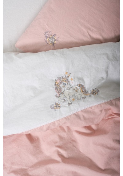 Cotton Box Cuddly Nakışlı Bebek Nevresim Takımı Bonic Beyaz