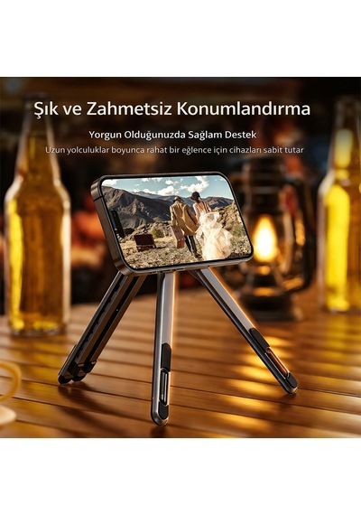 Alüminyum Katlanabilir Laptop Standı Ayarlanabilir Notebook Tablet Yükseltici 10-17.3 Inç Uyumlu Gri - Gri
