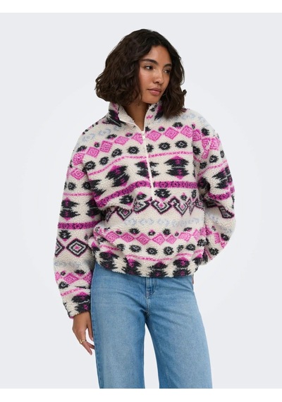 Only Anne Aztec Teddy Kadın Sweatshirt 15267415 Birch
