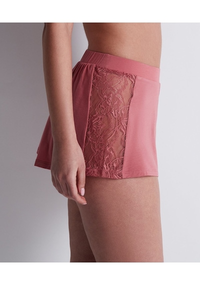 Aubade Lazy Days Shorty Modal Ve Ipek Karışımı Dantelli Şort Külot Pembe