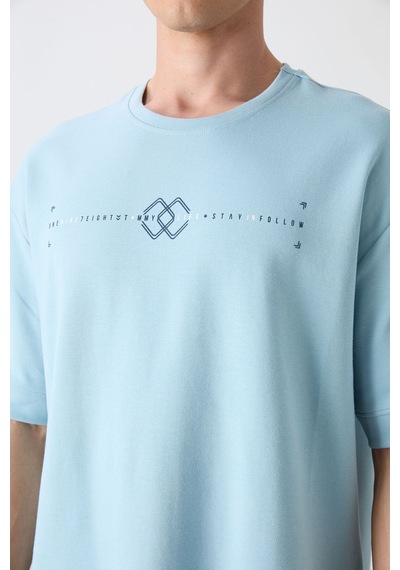 Tommy Life Açık Mavi Pamuklu Kalın Yumuşak Dokulu Oversize Fit Baskılı Erkek T-shirt - 88323 Açik Mavi Tommy Life Açık Mavi Pamuklu Kalın Yumuşak Dokulu Oversize Fit Baskılı Erkek T-shirt - 88323 Açik Mavi