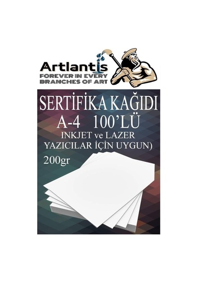 A4 Sertifika Kağıdı Kalın 100 Adet Gramajlı Fotokopi Kağıdı 200 Gr Tüm Yazıcılara Uyumlu 21x29.