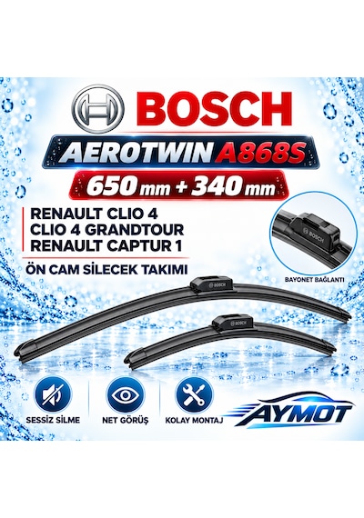Bosch Aerotwin 650/340 Mm Ön Muz Silecek Takımı Renault Clio 4 Captur 1