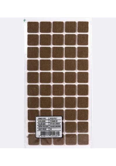 Yapışkanlı Masa Sandalye Keçesi Zemin Koruyucu Keçe Yuvarlak 1 Paket 20 Mm X 20 Mm Kahverengi
