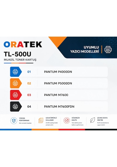 Pantum Tl-500u Uyumlu Toner P4000dn P5000dn P5006dn M7600 M7600fdn M7606dn