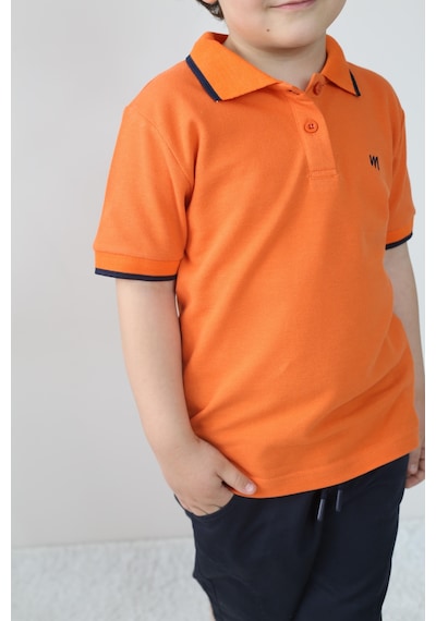 Pike Tişört/gab Şortlu Takım 2-9 Yaş Oranj - Lacivert Pike Tişört/gab Şortlu Takım 2-9 Yaş Oranj - Lacivert