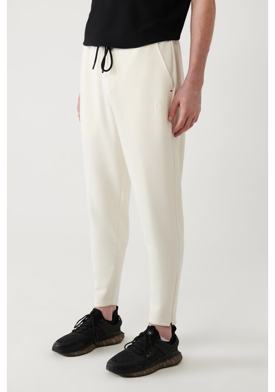 Avva Erkek Ekru Soft Touch Fermuar Paçalı Regular Fit Jogger Eşofman Altı A41y3401 Ekru