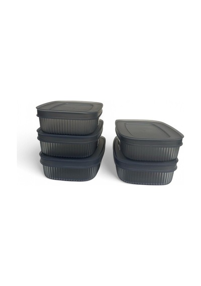 Shell Saklama Kabı Şeffaf 600 Ml, Antrasit, 5'li Set Şeffaf