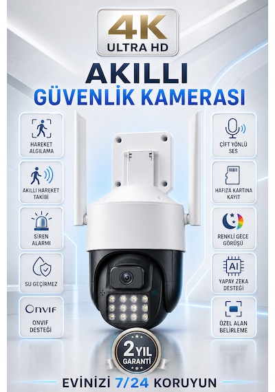 4mp Renkli Gece Görüşlü Dış Mekan Dijital Zoom Güvenlik Kamerası