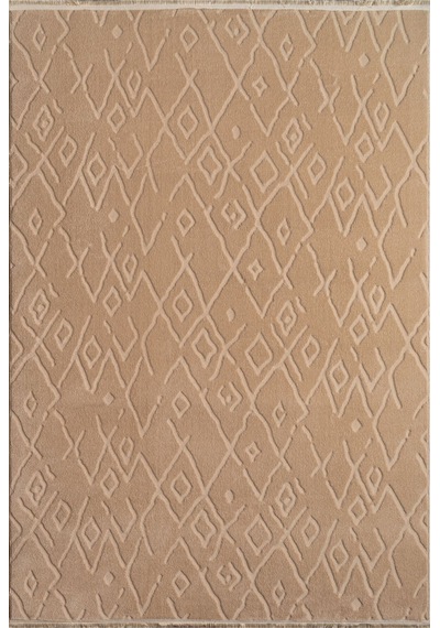 Plato Halı Opqo İskandinav Premium Yıkanabilir Polyester Kaymaz Taban Bej Halı