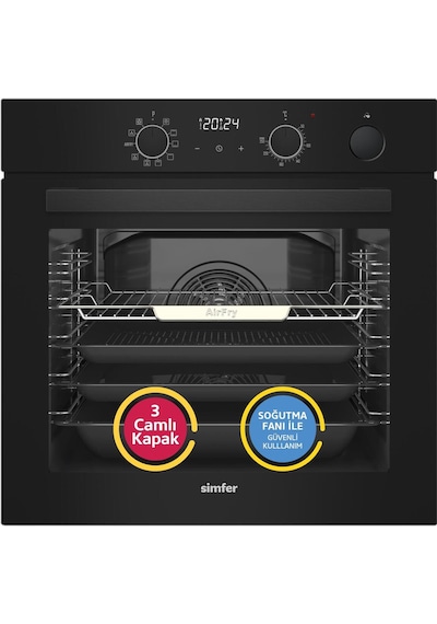 Simfer 8244 11 Fonksiyon Steam Master Ankastre Fırın Siyah Cam Dijital