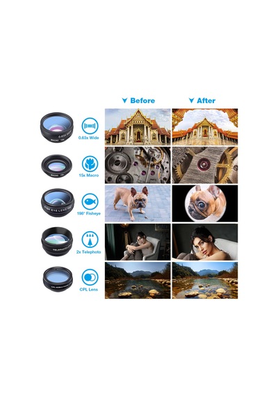 Apexel 10'u 1 Arada Telefon Lens Kiti
