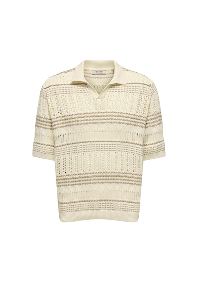 Only & Sons Onskarlos Rlx Ss Resort Polo Knıt Erkek Beyaz Kazak - 22033570
