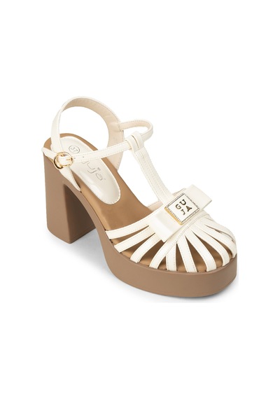 Deery Kadın Bej Rugan Platform Topuklu Sandalet - 26491zbejc01 Bej