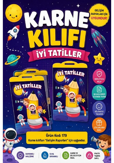 Ata Okul Öncesi Ve İlkokullar İçin Karne Kılıfı Gelişim Dosyasına Uygun Ürün Kodu:179 5 Adet