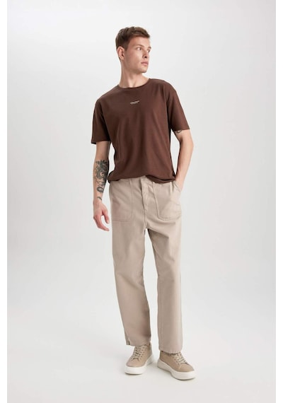 DeFacto Gabardin Pantolon Baggy Fit Bol Rahat Kesim Cepli Düz Paça B4762AX24SPGR302