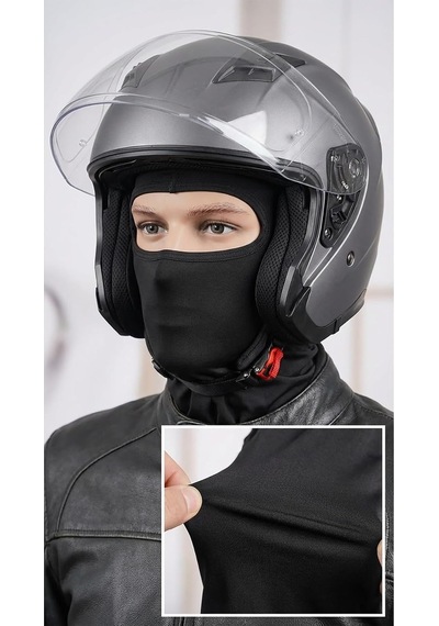 Xmlbayiciniz Thermoform Aeroride Mikrofiber Kask İçi Balaklava Antimikrobiyal Kar Maskesi Siyah Diğer