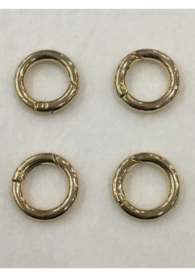 Karantuhafiye Çanta Halkası Yuvarlak Yaylı Klips 2 Cm 4 Lü Set Gold Gold Çok Renkli