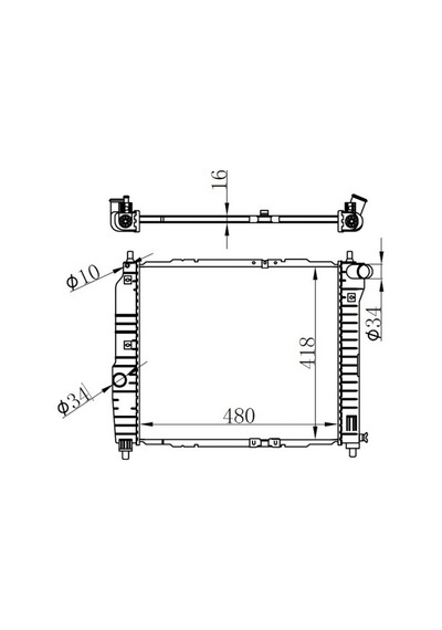 Radyator - 474 - Brazing Mt 480x418x16 Kalos 1.2i/1.4i 02 / Aveo 1.2i/1.4i - Dpmıx-hb - 05 61636 Radyatör