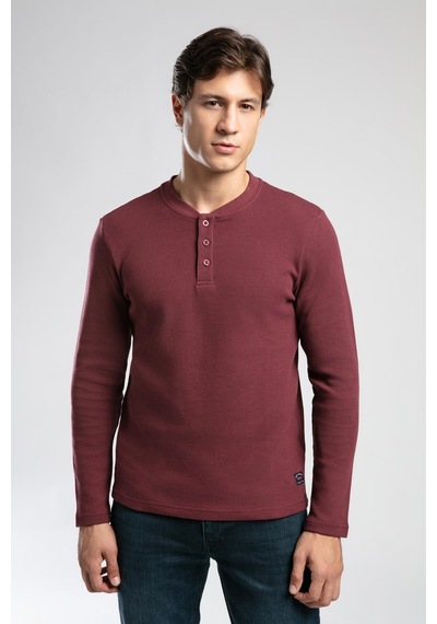 Lee Cooper Hevasa Erkek Patlı Sweatshirt Bordo-21030 Bordo