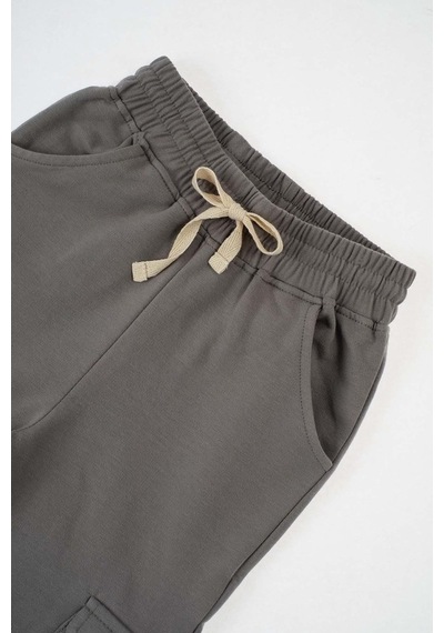 Little Gusto Gri Organik Pamuk Çocuk Jogger Pantolon